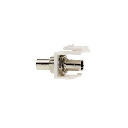 Cable Wholesale ST/ST Simplex Keystone Adapter with Metal Housing, Fiber Optic Coupler, White 30ST-ST400